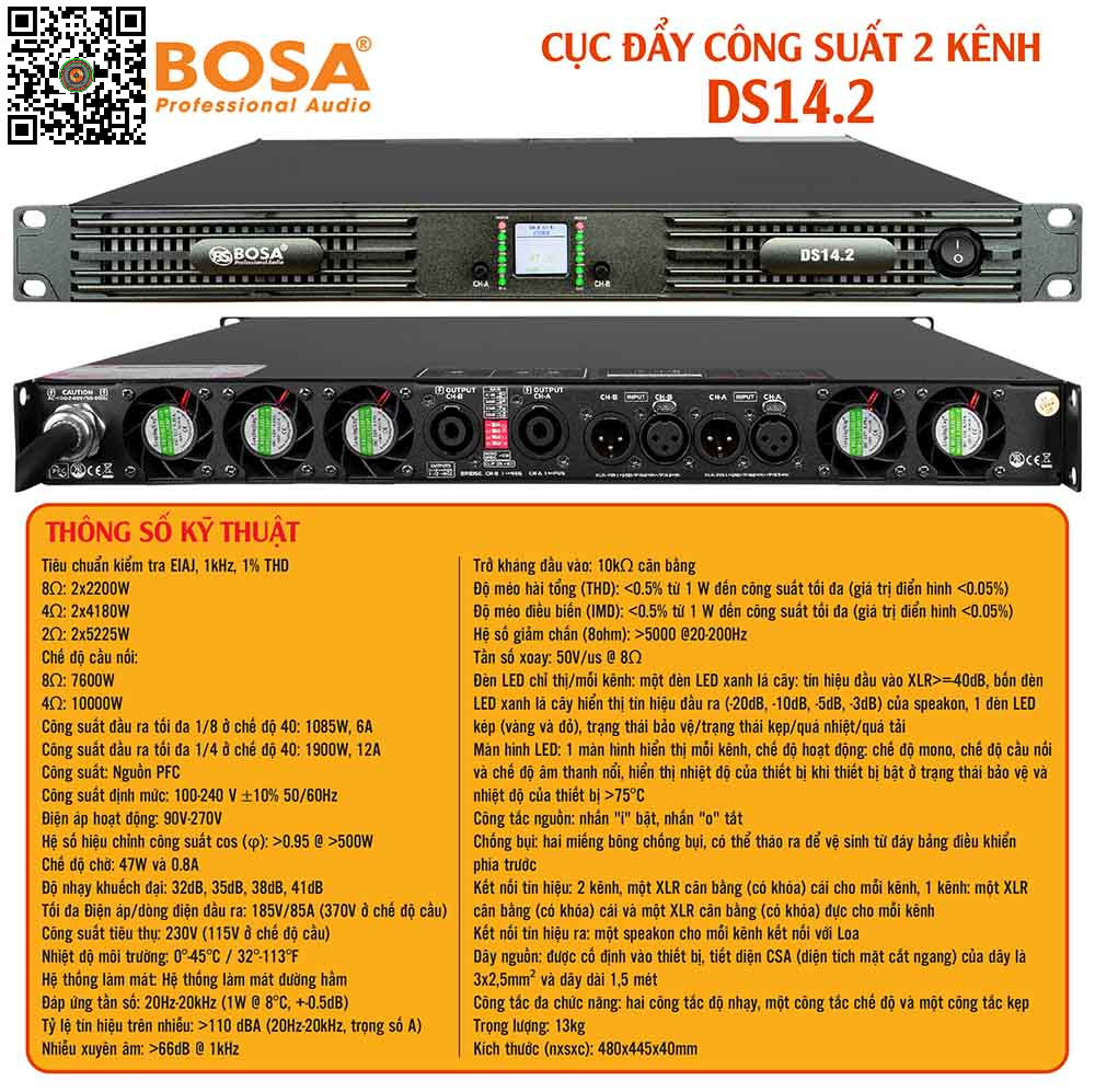 Main Công Suất 2 Kênh Bosa DS14.2